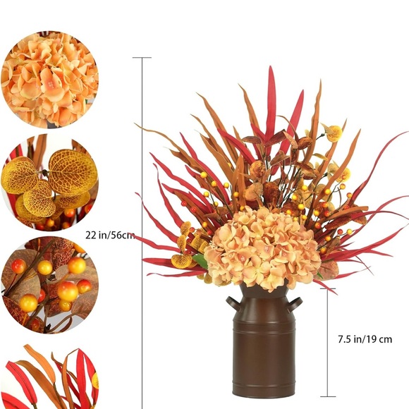 Autumn Floral Arrangement in Brown Vase new with tags - Picture 3 of 5